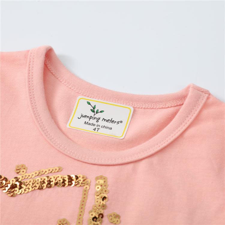 寶貝童裝品牌童裝兒童裙子洋裝女童粉紅針織連身裙嬰兒短袖裙寶寶洋氣紗裙女孩-細節圖3
