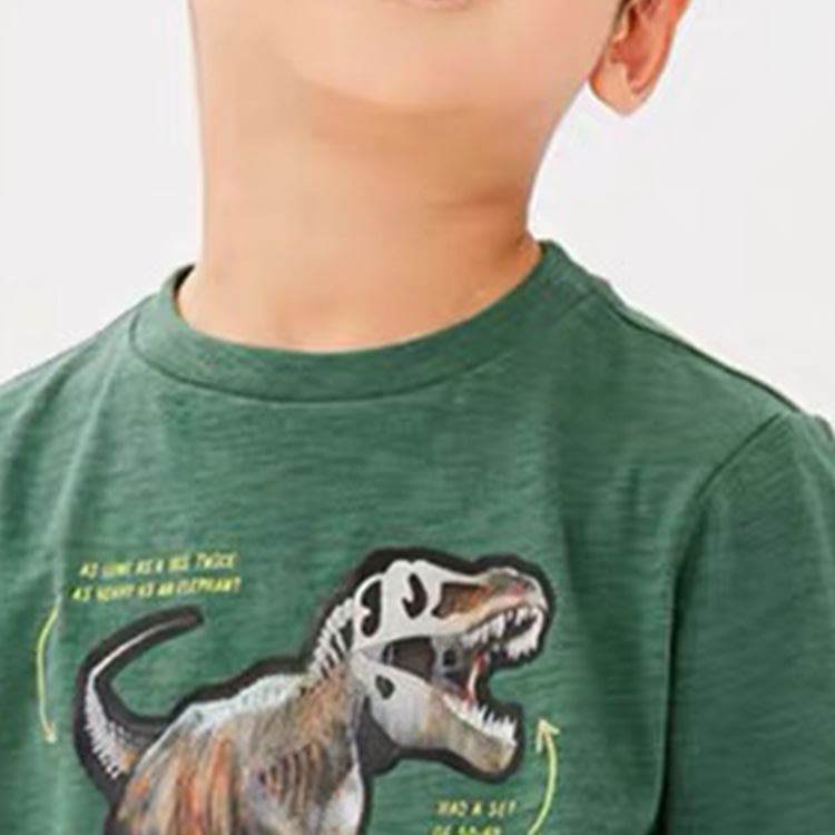 寶貝童裝兒童恐龍ｔ恤夏季1-8歲童裝男童短袖ｔ恤寶寶圓領半袖男孩打底衫-細節圖2