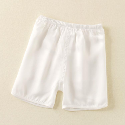 寶貝童裝兒童男童真絲短褲子女童熱褲桑蠶絲寶寶寬松透氣沙灘褲白色夏薄款