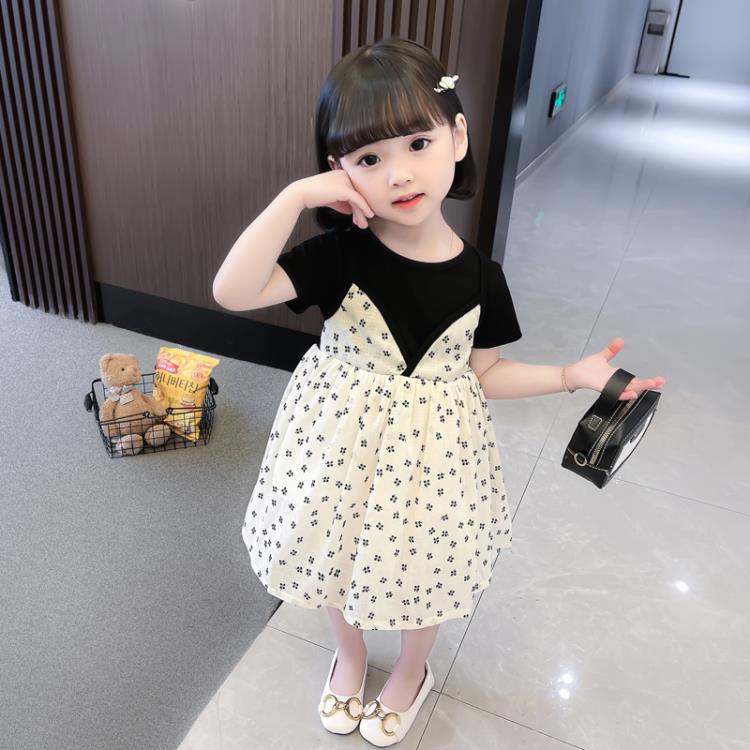 寶貝童裝Next balaba女童連身裙2023夏季新款中小童正韓可愛寶寶碎花a字裙-細節圖3