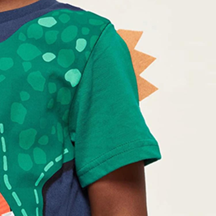 寶貝童裝卡通恐龍男童上衣夏季童裝兒童短袖t恤中小童1-6歲寶寶純棉打底衫-細節圖2