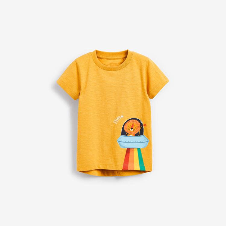 寶貝童裝外貿童裝卡通飛船兒童t恤夏男童純棉短袖體恤1-6歲小寶寶圓領上衣-細節圖3