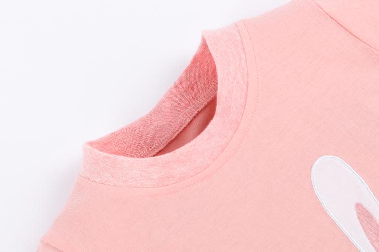 寶貝童裝2020新款女童粉紅連身裙夏季外貿童裝兒童短袖ｔ恤裙寶寶可愛童裙-細節圖3