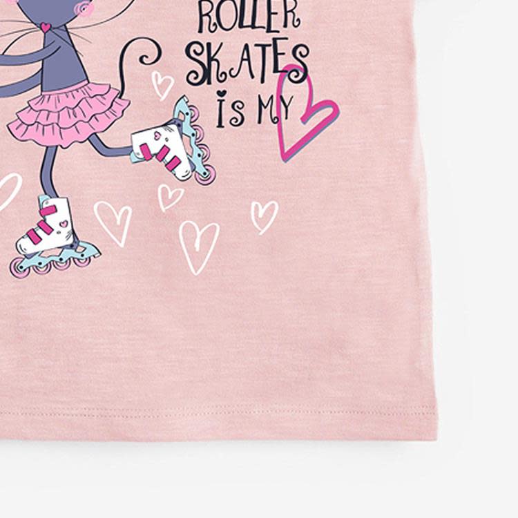 寶貝童裝兒童粉紅t恤夏 外貿童裝女童短袖t恤寶寶圓領打底衫卡通老鼠衣服-細節圖4