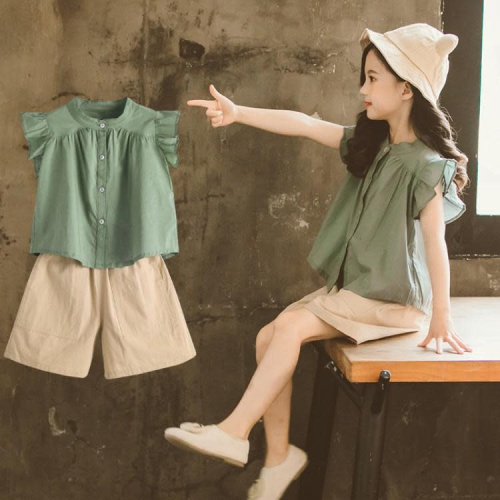 寶貝童裝巴-拉巴-拉女童夏裝2023新款正韓洋氣時髦套裝夏季兒童裝大童時尚