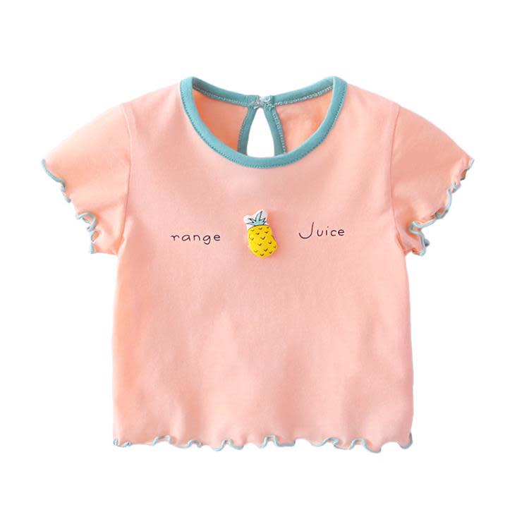 寶貝童裝巴-拉巴-拉寶寶短袖T恤夏季新生兒上衣洋氣女童體恤半袖薄款1歲嬰-細節圖5