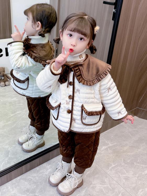 寶寶雙面穿棉服上下衣套裝
