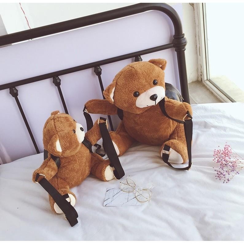 【貓毛草】泰迪熊造型束縛PLAY包 悲傷那麼大 韓版動物形學院毛絨小熊背包 後背包 造型背包-細節圖4
