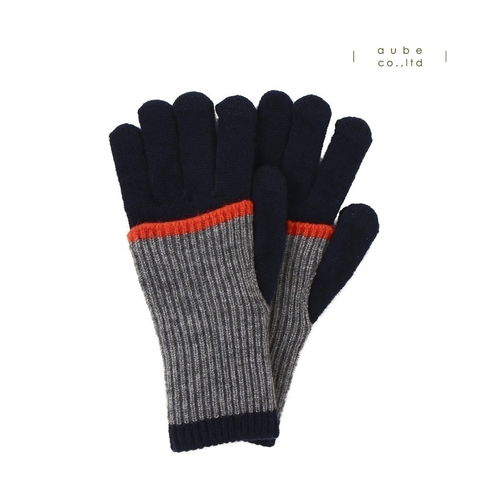 日本AUBE 2way 撞色保暖手套 長短兩用 可觸控 滑手機 時尚穿搭-細節圖4