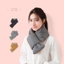 日本AUBE 微空氣感輕量尼龍絨毛保暖插式圍巾 折疊圍巾-規格圖5
