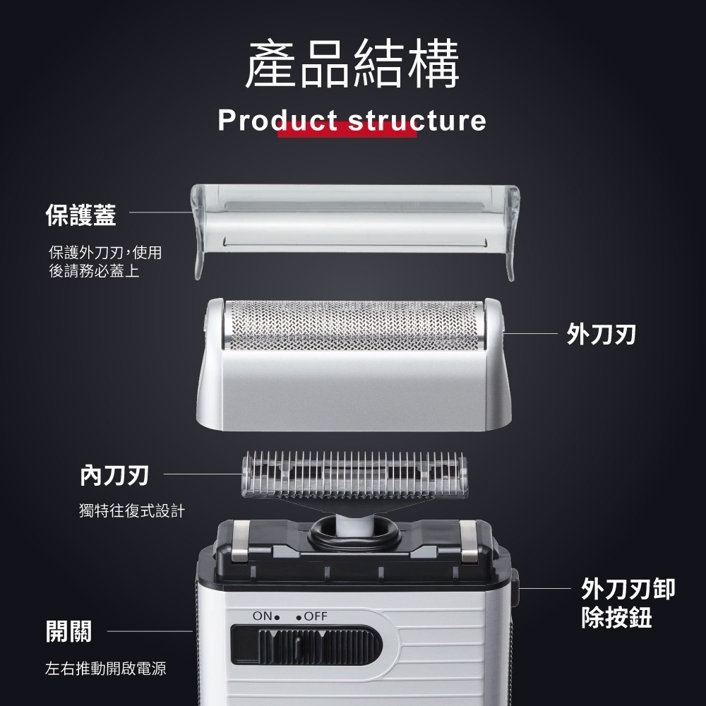 Panasonic攜帶式電動迷你刮鬍刀 ES-RS10-S 日本製 電池式-細節圖7