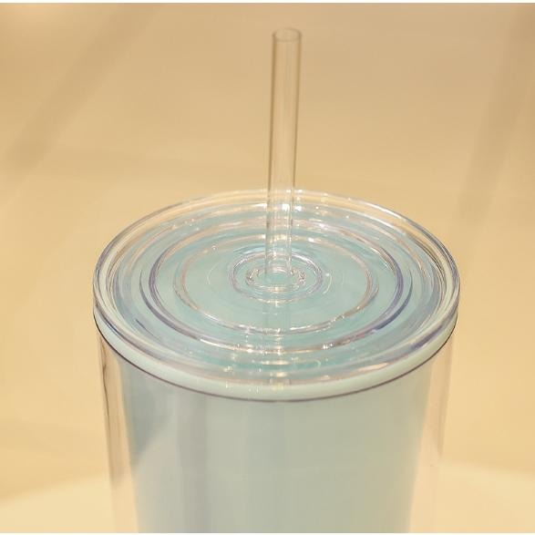 純色雙層環保杯750ml 水杯 吸管杯 環保杯 隨行杯 飲料杯 冷飲杯 馬卡龍色-細節圖3