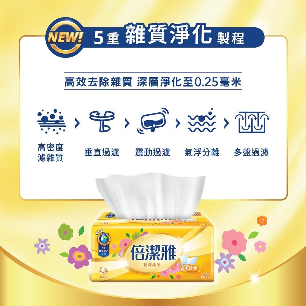 手做晴天娃娃原料~倍潔雅 花漾柔感 抽取式衛生紙 衛生紙 150抽 台灣製-細節圖3