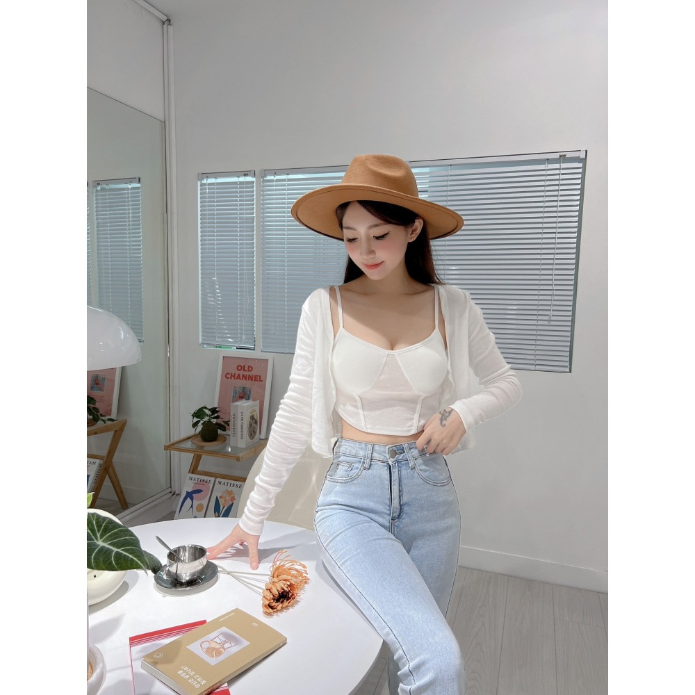 兩件式上衣｜螺紋外套+背心 套裝-細節圖4