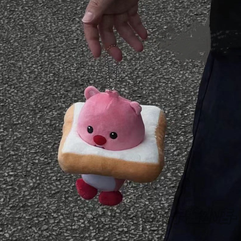 韓國動畫卡通 Pororo Loopy 15公分粉紅色海貍娃娃 吊飾 鑰匙扣 海狸毛絨玩具 交換禮物 兒童禮物禮物-細節圖3