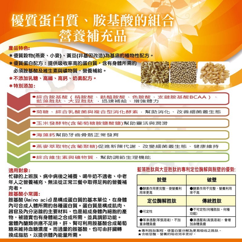 【誠意中西藥局】  鍵淮有機 胺基酸植物奶營養素 900克-奶素可-細節圖3