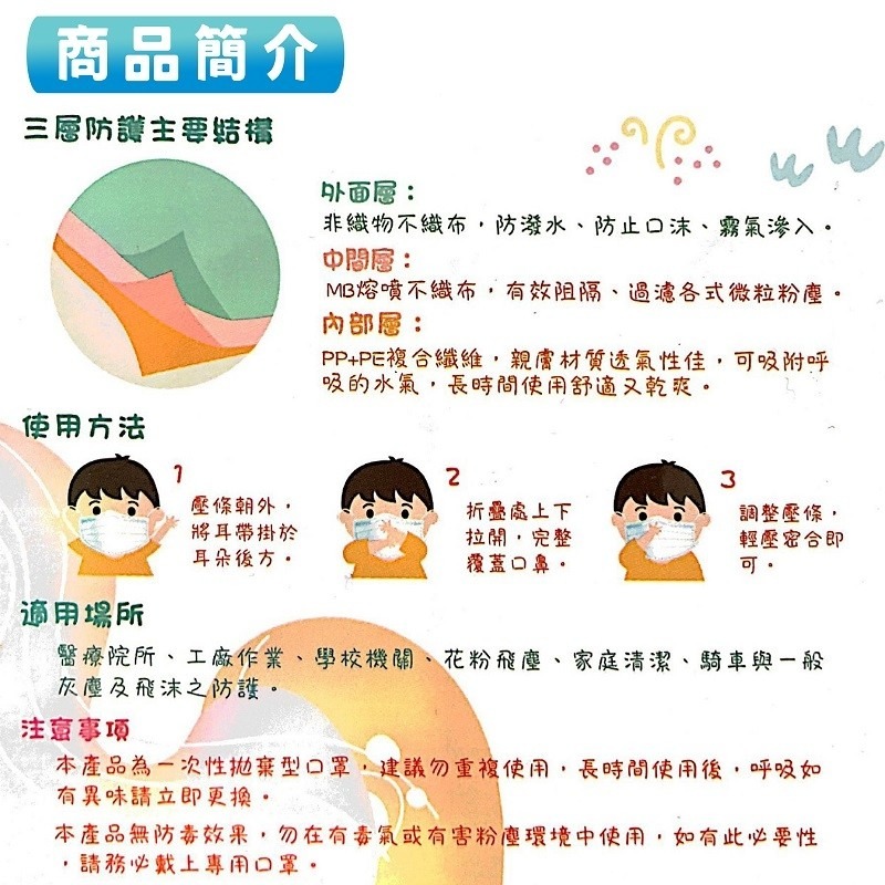 【誠意中西藥局】順易利醫用口罩(兒童平面)50入-細節圖3