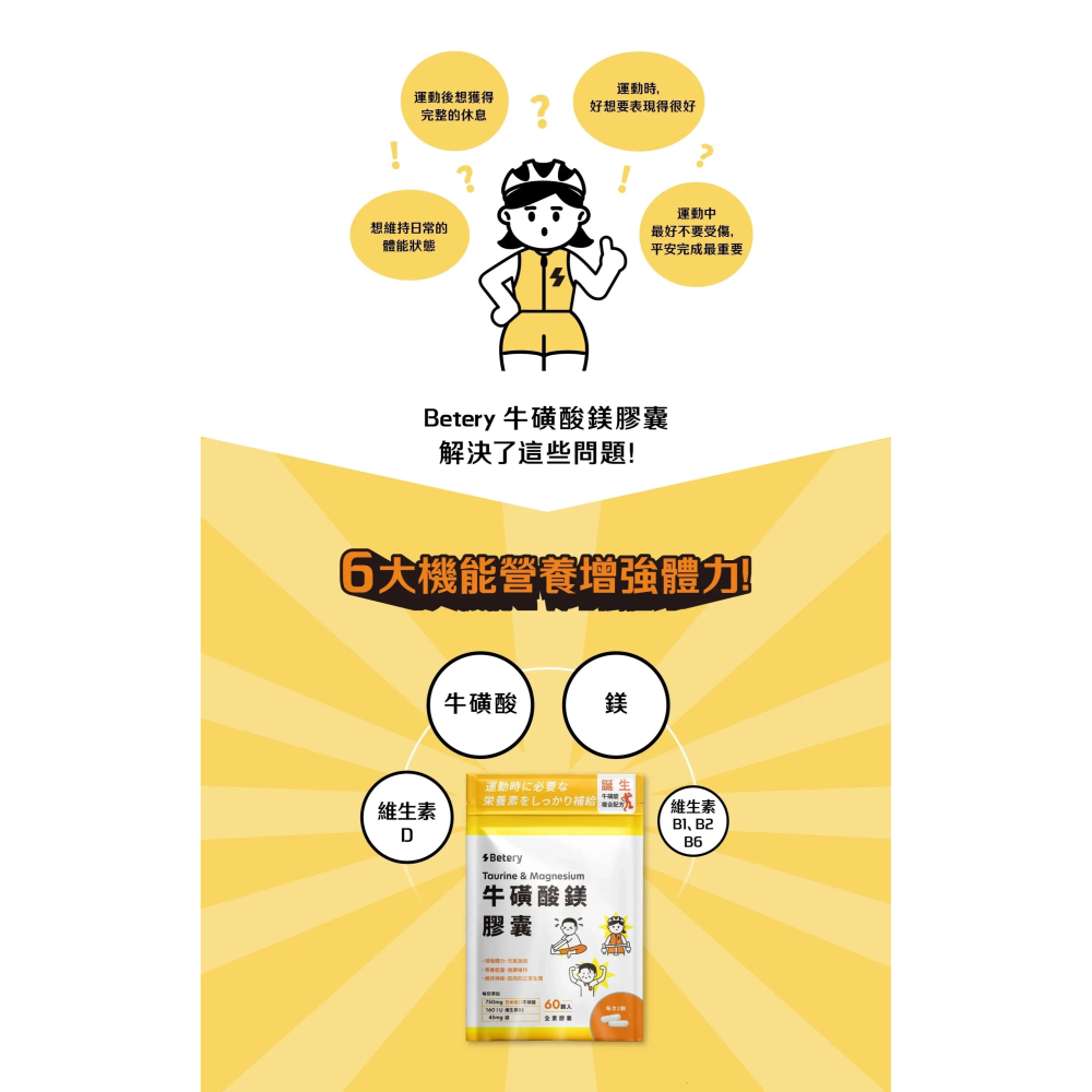 【誠意中西藥局】Betery 牛磺酸鎂膠囊60顆/包-細節圖3