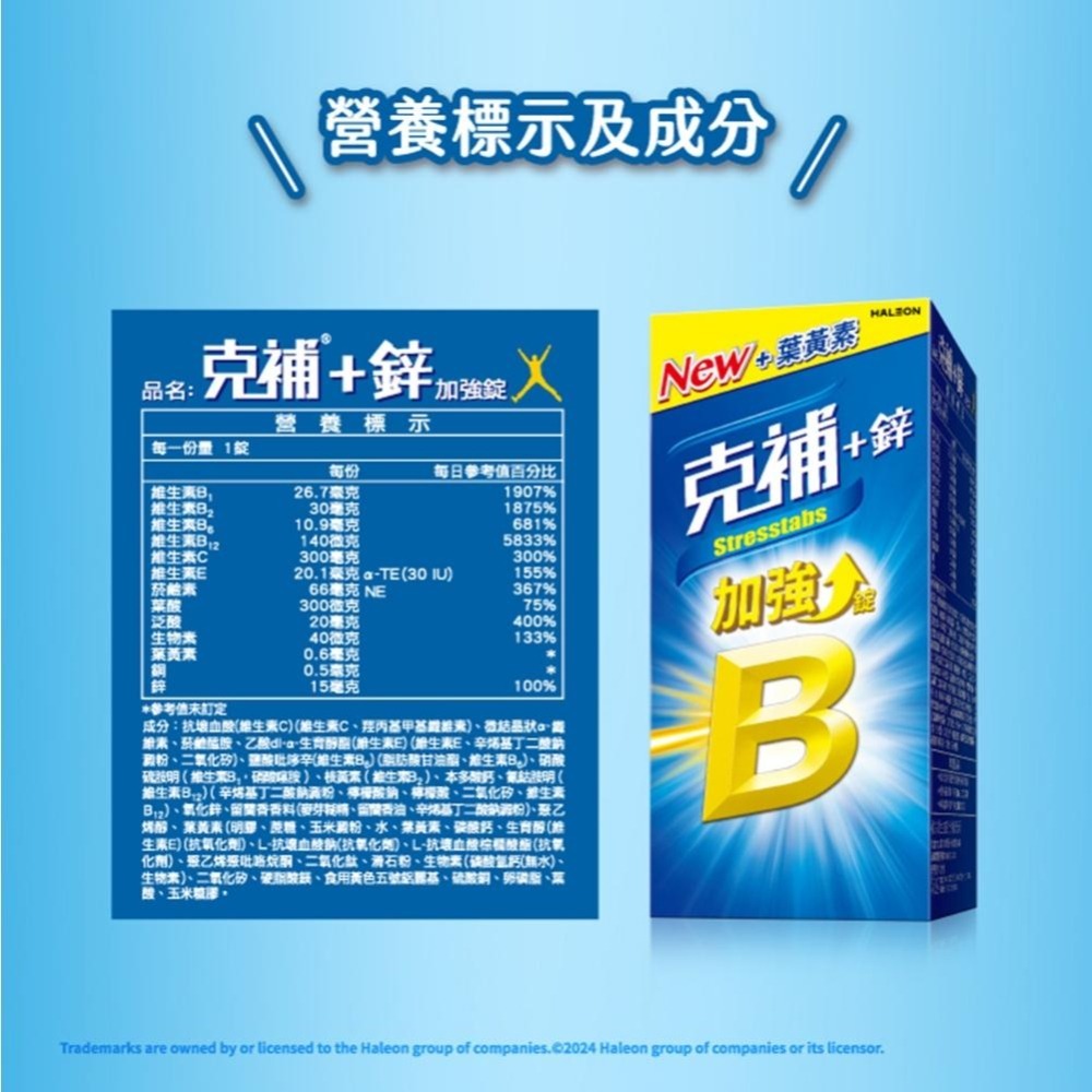 克補 B群加強錠90錠｜NEW升級配方｜葉黃素＋鋅｜維生素B群-細節圖4