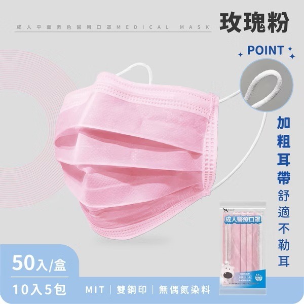 昌明 守護天使 成人醫療平面口罩50入｜醫療級口罩｜成人平面口罩｜台灣製-細節圖4
