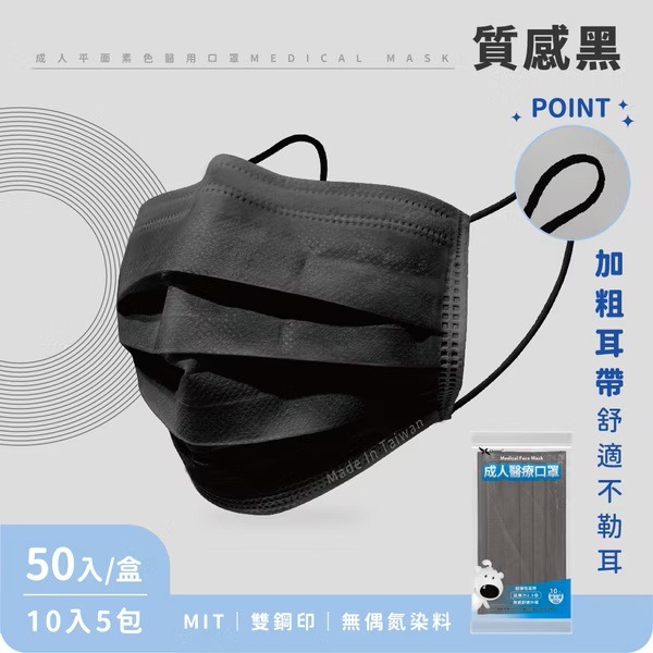 昌明 守護天使 成人醫療平面口罩50入｜醫療級口罩｜成人平面口罩｜台灣製-細節圖8