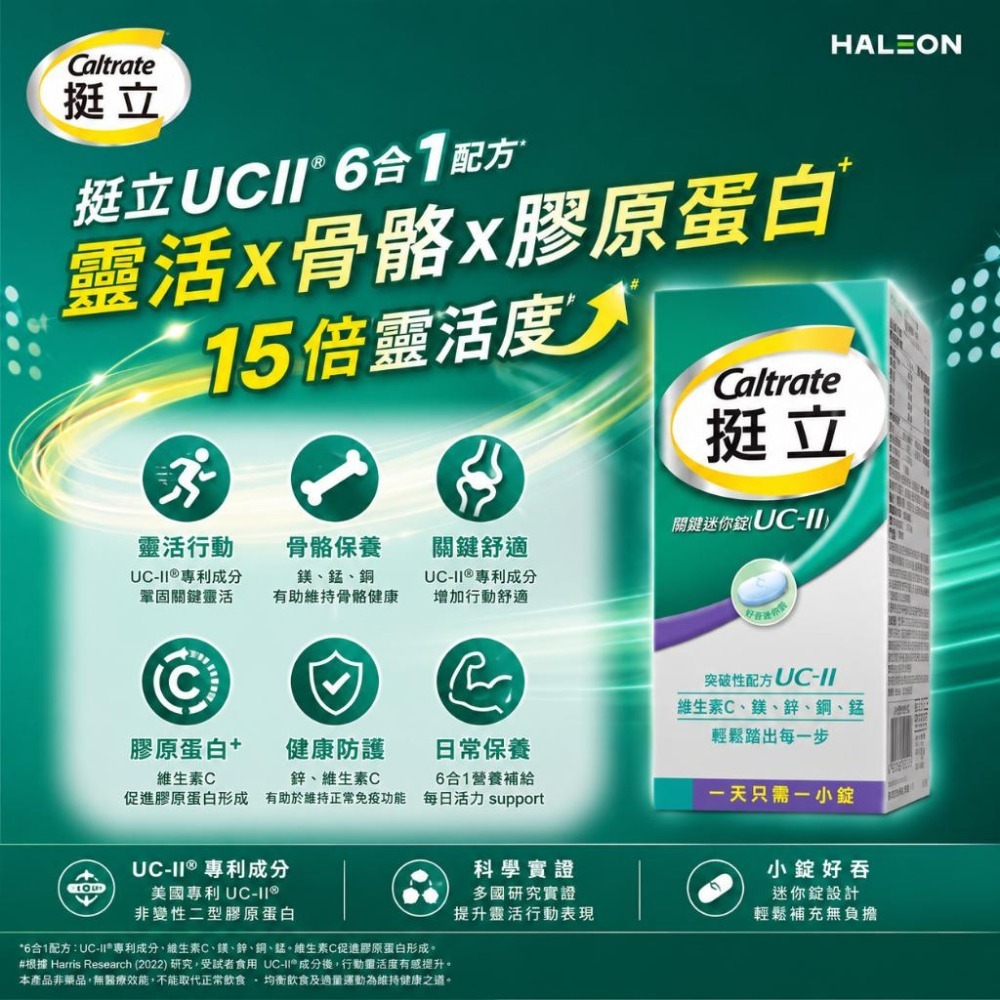 挺立 UC-II 關鍵迷你錠30/50錠｜關鍵雙效錠42錠｜UC-II專利配方｜關鍵保養｜Caltrate 挺立-細節圖9