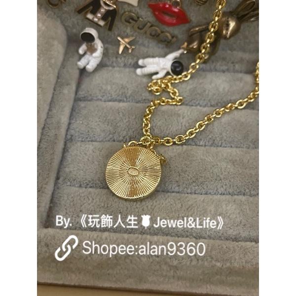 CHANEL 香奈兒 超美 復古 金色 錢幣 二手 水鑽 LOGO  造型 項鍊-細節圖5