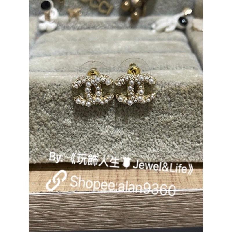 CHANEL 香奈兒 超美 金色 迷你 百搭 基本款 大小珍珠 二手 造型 耳環-細節圖5
