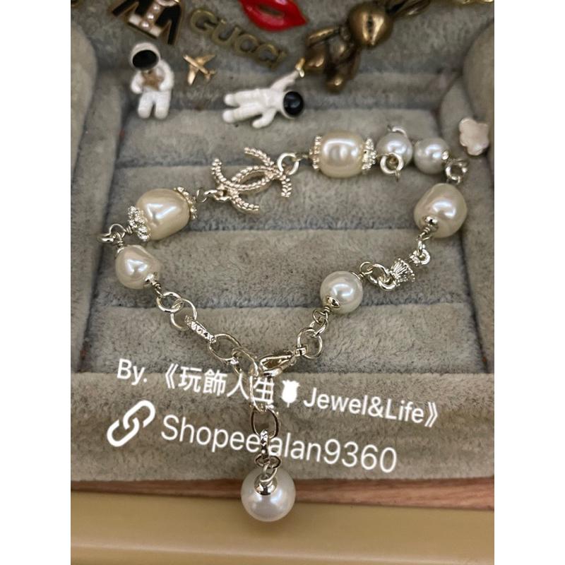 CHANEL 香奈兒 基本款 二手 不規則 珍珠 造型 手鍊-細節圖5