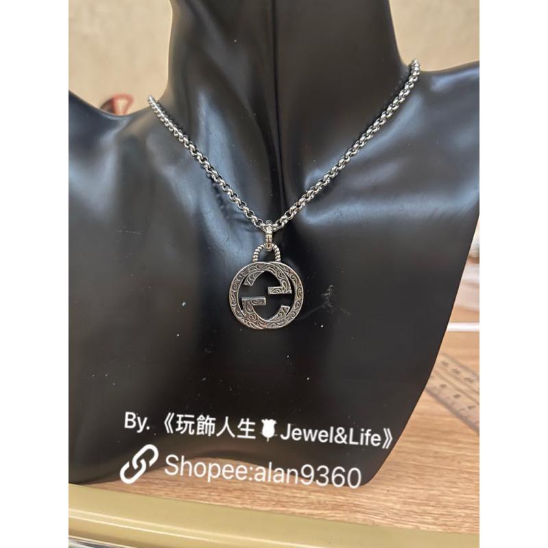 GUCCI 經典 銀色 雙G LOGO 基本款 二手 造型 項鍊-細節圖6