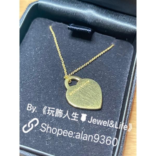 古董vintage TIFFANY&CO 18K金項鍊 經典款 心牌750項鍊 note刻字項鍊 玫瑰金-細節圖5