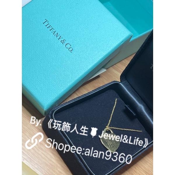 古董vintage TIFFANY&CO 18K金項鍊 經典款 心牌750項鍊 note刻字項鍊 玫瑰金-細節圖6