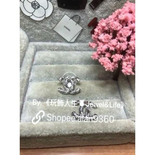 CHANEL 超美 經典 螺旋 水鑽 百搭  二手 造型 耳環-細節圖4