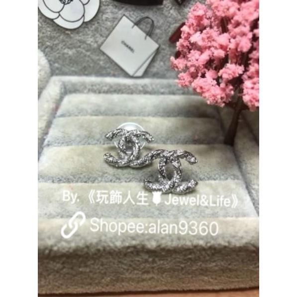 CHANEL 超美 經典 螺旋 水鑽 百搭  二手 造型 耳環-細節圖5