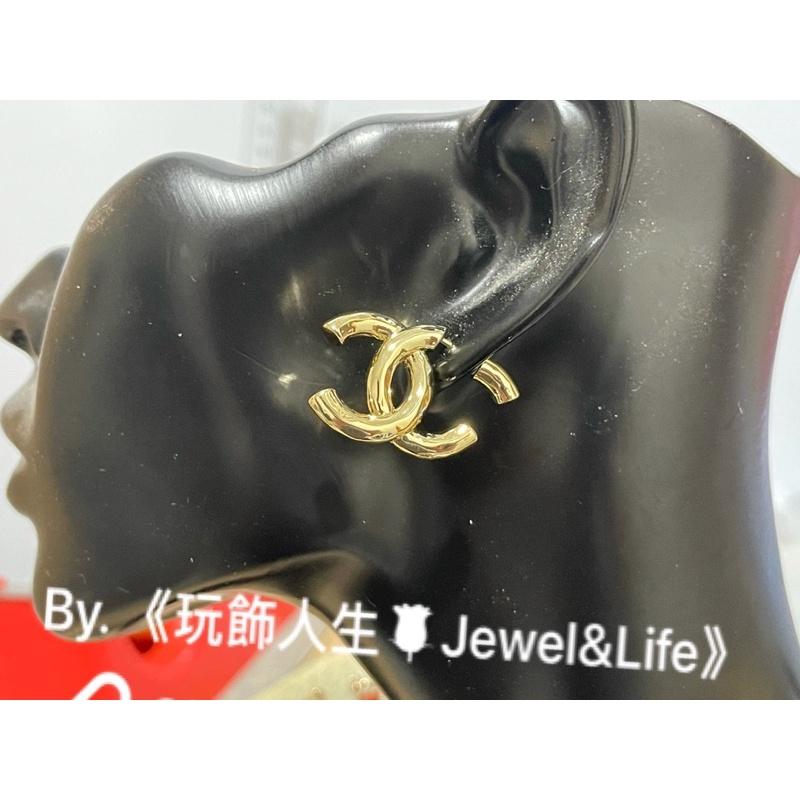 CHANEL 經典 金色 立體 LOGO 造型 二手  二手 耳環-細節圖8