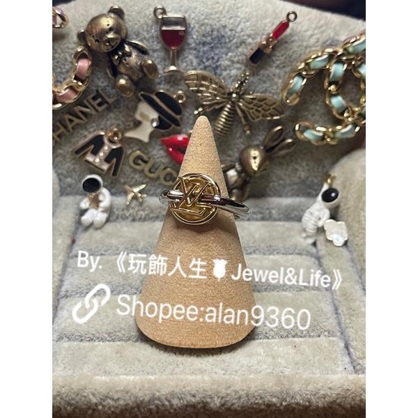 LOUIS VUITTON  LV 基本款 金銀雙色 亮面  二手 造型 戒指-細節圖4