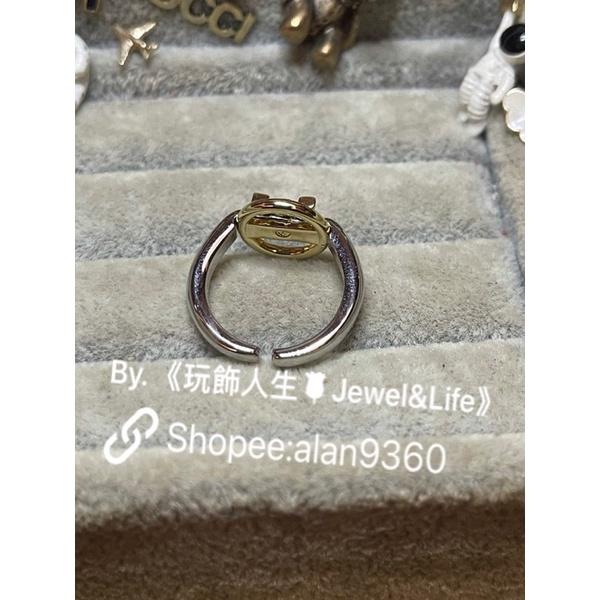 LOUIS VUITTON  LV 基本款 金銀雙色 亮面  二手 造型 戒指-細節圖6