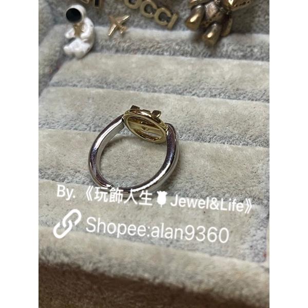 LOUIS VUITTON  LV 基本款 金銀雙色 亮面  二手 造型 戒指-細節圖7