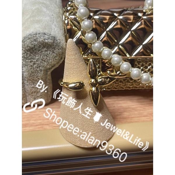 Louis Vuitton LV 氣質  經典四葉草 金色 造型 穿搭 二手 戒指-細節圖5
