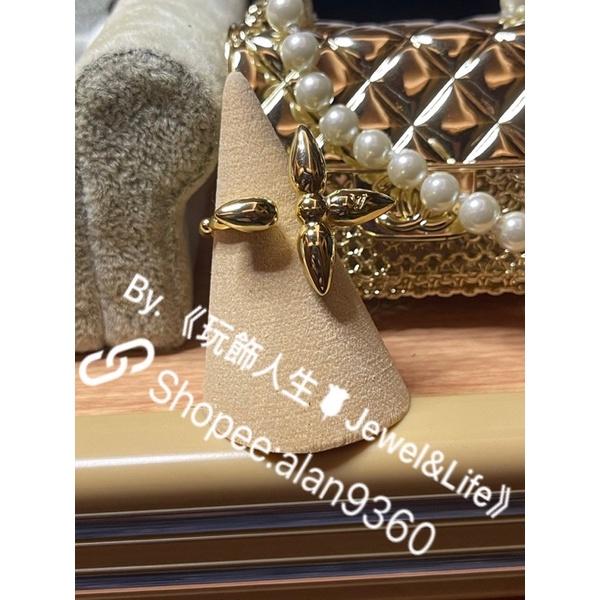 Louis Vuitton LV 氣質  經典四葉草 金色 造型 穿搭 二手 戒指-細節圖7