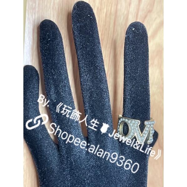 GUCCI LOVE 超美  復古金 珍珠 開口 二手 寬版 造型 戒指-細節圖5