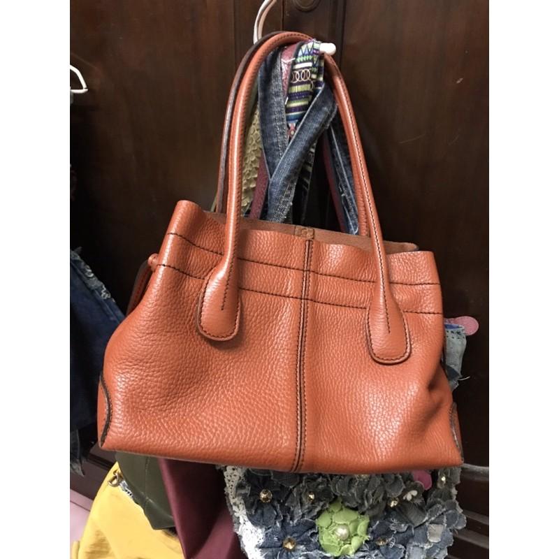 Tods 二手 咖啡紅 手提肩背包-細節圖2