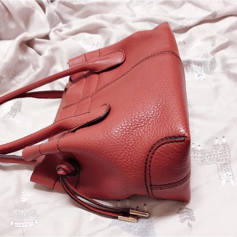 Tods 二手 咖啡紅 手提肩背包-細節圖5