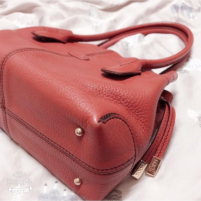 Tods 二手 咖啡紅 手提肩背包-細節圖6