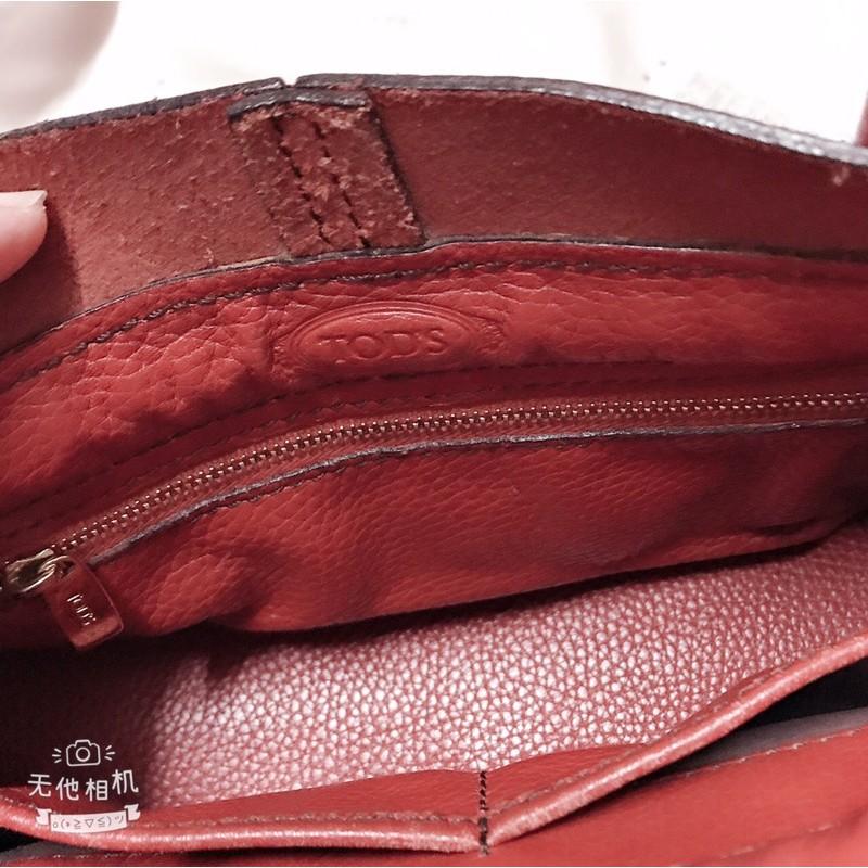 Tods 二手 咖啡紅 手提肩背包-細節圖7