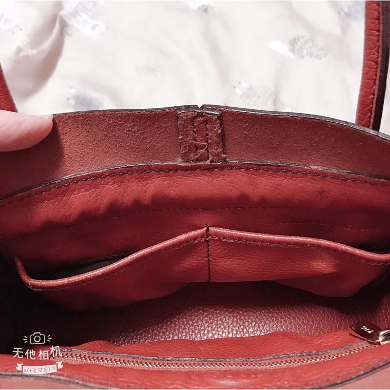 Tods 二手 咖啡紅 手提肩背包-細節圖8