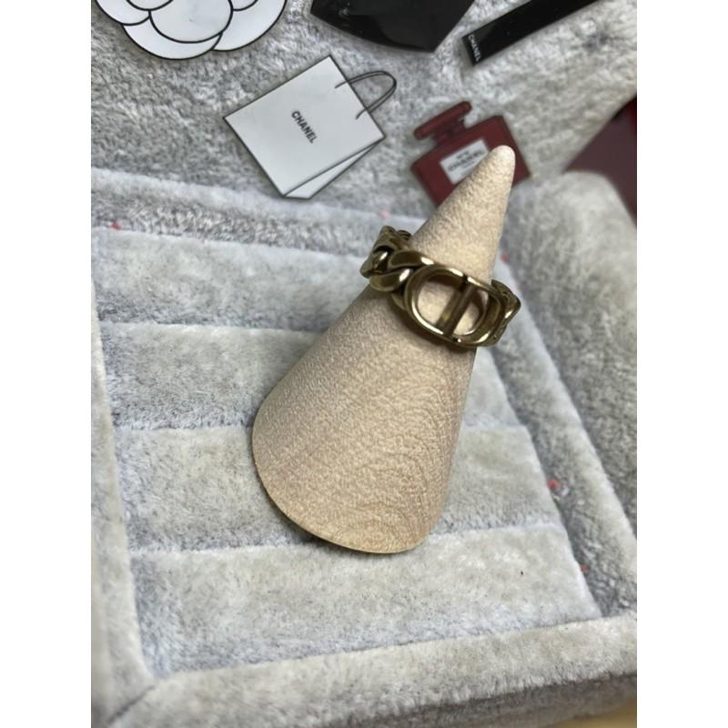 DIOR 迪奧  超美 復古金 CD 鏈條 百搭 二手 造型戒指-細節圖3