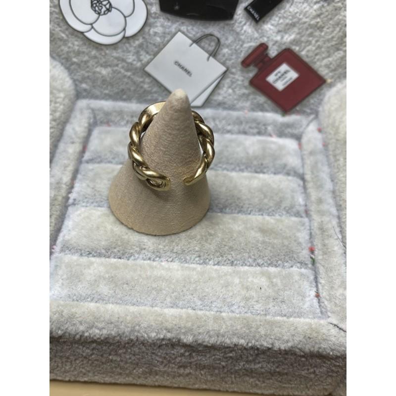 DIOR 迪奧  超美 復古金 CD 鏈條 百搭 二手 造型戒指-細節圖5