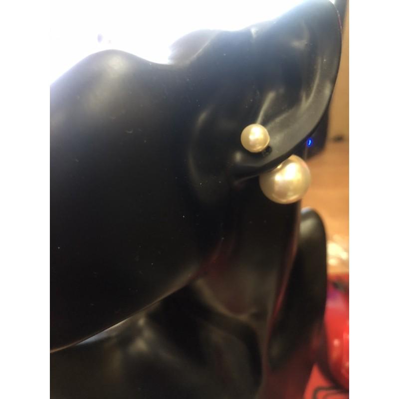 DIOR 超美 經典  素面 珍珠 簡約 二手 耳環-細節圖6