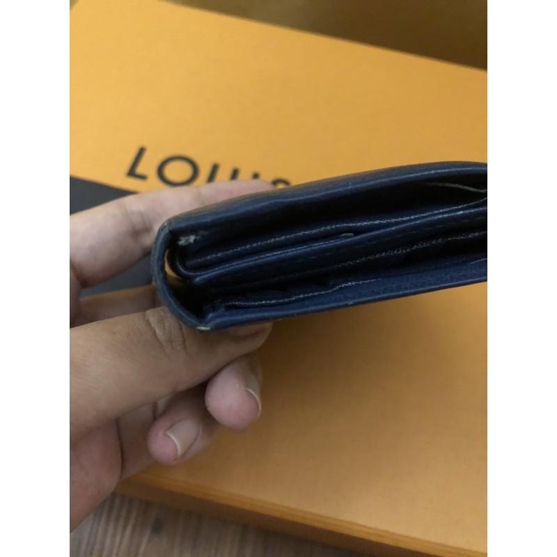 PRADA 深藍色 經典 二手 防刮 三折 短夾-細節圖3
